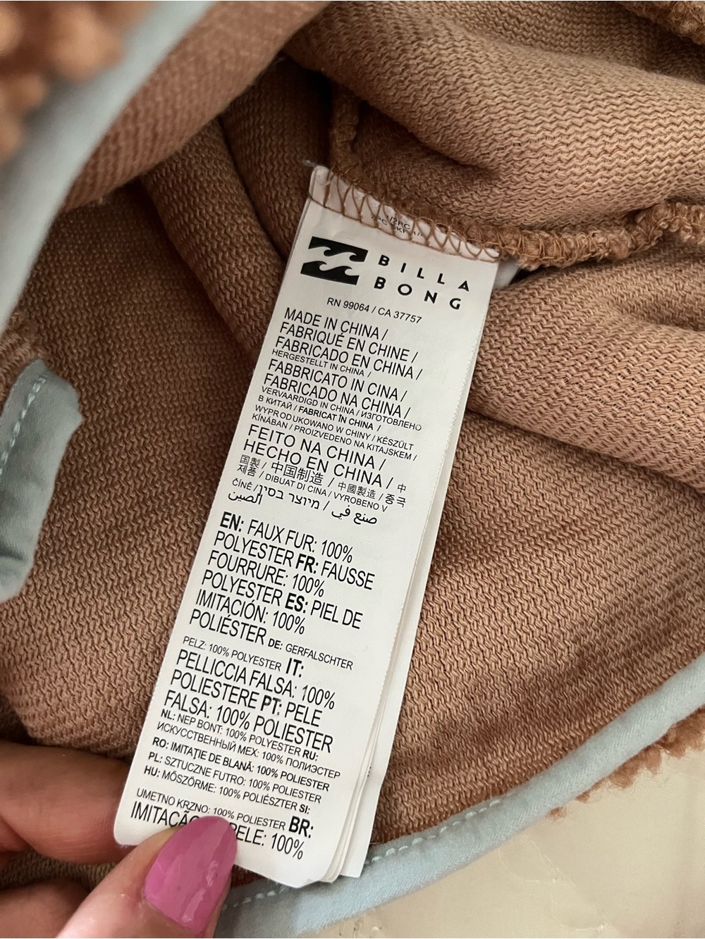 Billabong Adventure Division Horizon Sweatshirt Tan Sherpa Half-Zip size M - Picture 8 of 13
